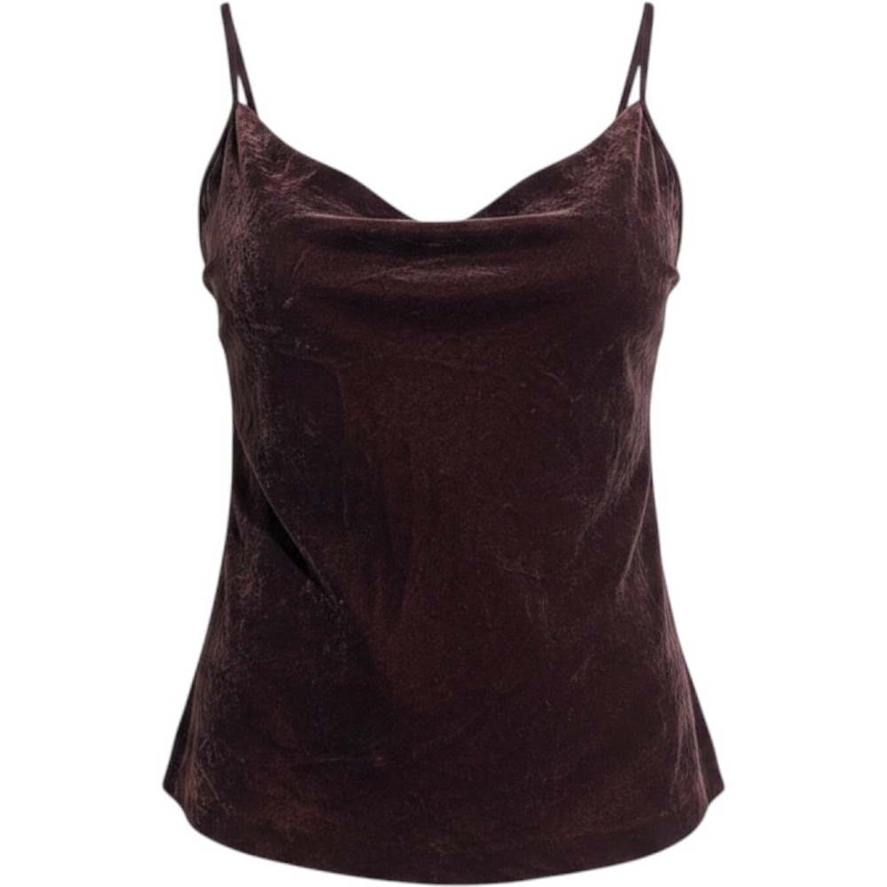 Banana Republic Velvet Cowl Neck Cami Bordeaux Kiss Burgundy Top M Y2K Style